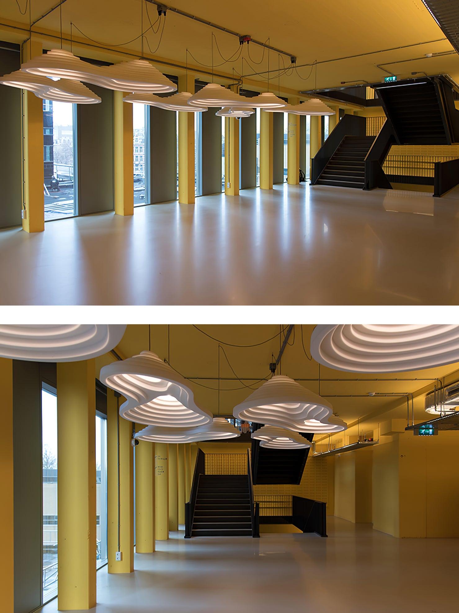 Rice Field Acoustic Pendant Light Modern Acrylic LED Ceiling Lamp for Interior Decor
