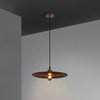 Ripplewood Glass Dome Pendant Lighting with Walnut Wood Accents and Brass Details