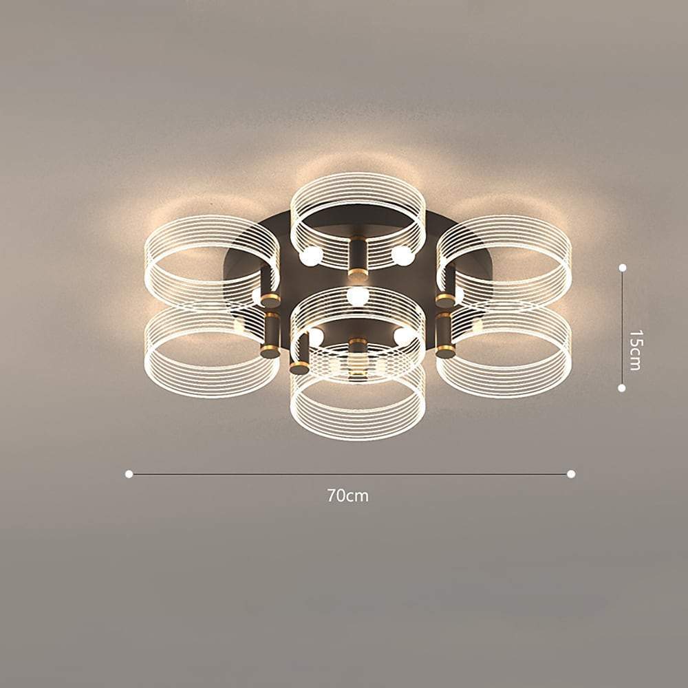Modern Geometric Circles LED Flush Mount Ceiling Light for Contemporary Living Room