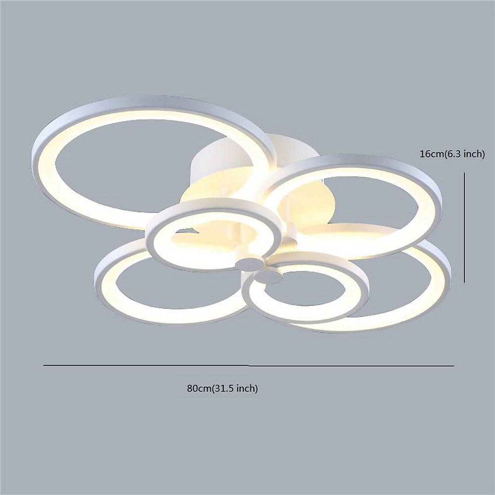 Modern Multi Ring LED Flush Mount Ceiling Light Dimmable Geometric Chandelier for Living Room