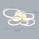 Modern Multi Ring LED Flush Mount Ceiling Light Dimmable Geometric Chandelier for Living Room