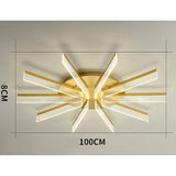 Modern Gold Petal Design LED Flush Mount Ceiling Lamp for Living Room Bedroom
