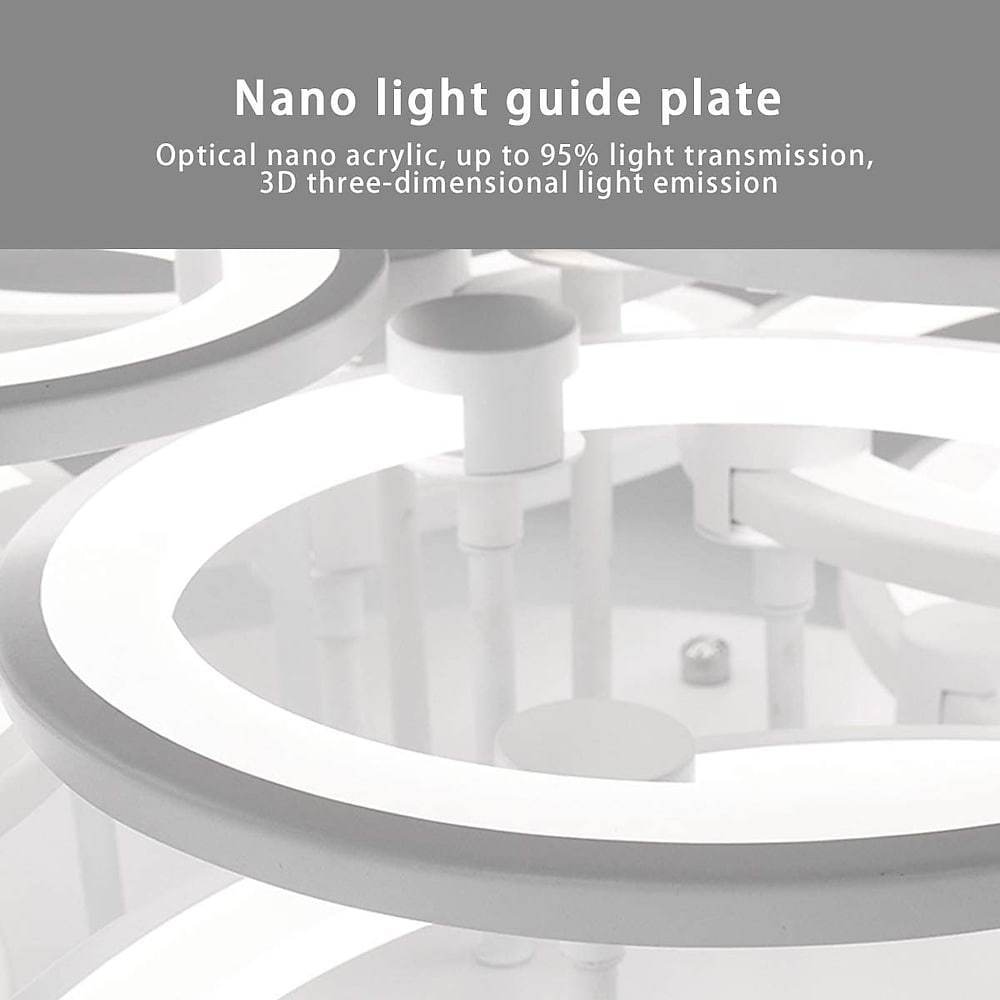 Modern Geometric Overlapping Ring LED Semi Flush Mount Ceiling Light for Living Room