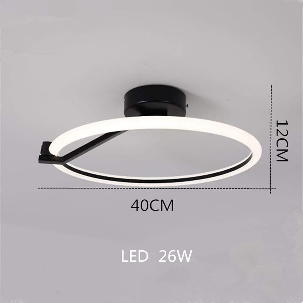 Modern Ring LED Flush Mount Ceiling Light Fixture for Bedroom Living Room Dimmable Round Metal Lamp