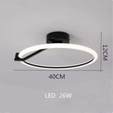 Modern Ring LED Flush Mount Ceiling Light Fixture for Bedroom Living Room Dimmable Round Metal Lamp