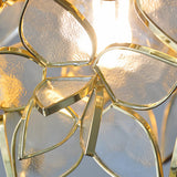 Romantic Glass Gardenia Petal LED Pendant Light French Style Floral Hanging Ceiling Lamp