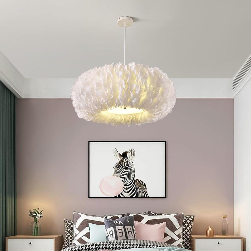 Romantic Nordic Feather Pendant Light Artistic Fairy Tale Theme Ceiling Chandelier