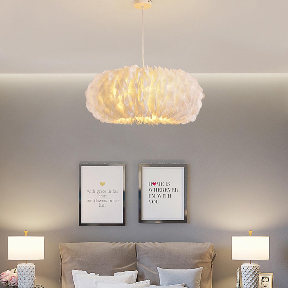 Romantic Nordic Feather Pendant Light Artistic Fairy Tale Theme Ceiling Chandelier