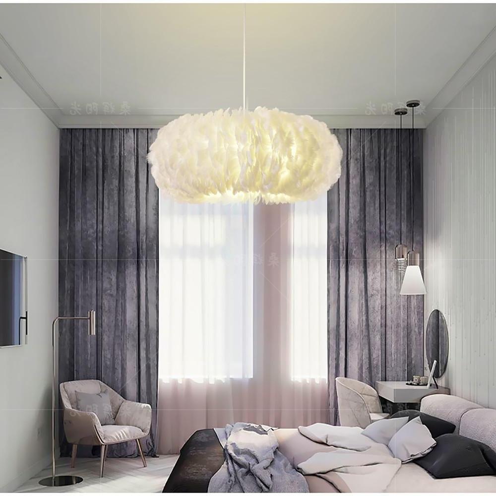 Romantic Nordic Feather Pendant Light Artistic Fairy Tale Theme Ceiling Chandelier