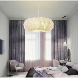 Romantic Nordic Feather Pendant Light Artistic Fairy Tale Theme Ceiling Chandelier