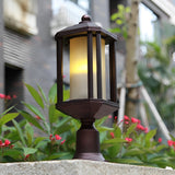Rose Gold Waterproof Outdoor Pillar Lamp Aluminum Post Light for Garden Fence and Deck