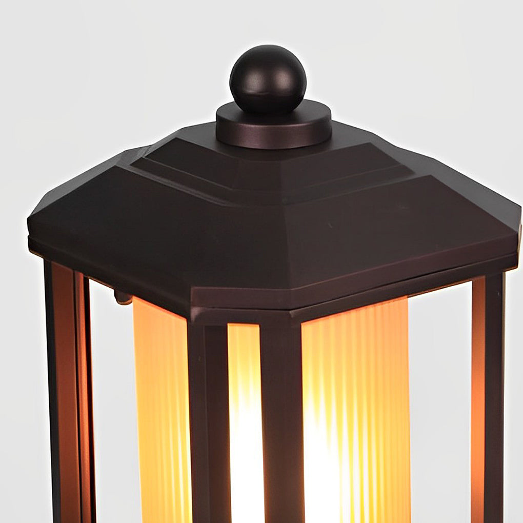 Rose Gold Waterproof Outdoor Pillar Lamp Aluminum Post Light for Garden Fence and Deck