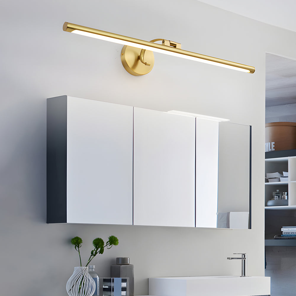 Rotatable Copper LED Vanity Light Bar Modern Bathroom Mirror Sconce with 3 Color Lighting Modes