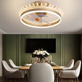 Modern 360 Degree Rotating Dimmable LED Ceiling Fan Light with Remote Control for Bedrooms and Living Rooms