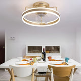 Modern 360 Degree Rotating Dimmable LED Ceiling Fan Light with Remote Control for Bedrooms and Living Rooms