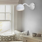 Round Adjustable LED Bedside Reading Wall Sconce Minimalist Iron Wall Mounted Light