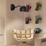 Round Adjustable LED Bedside Reading Wall Sconce Minimalist Iron Wall Mounted Light