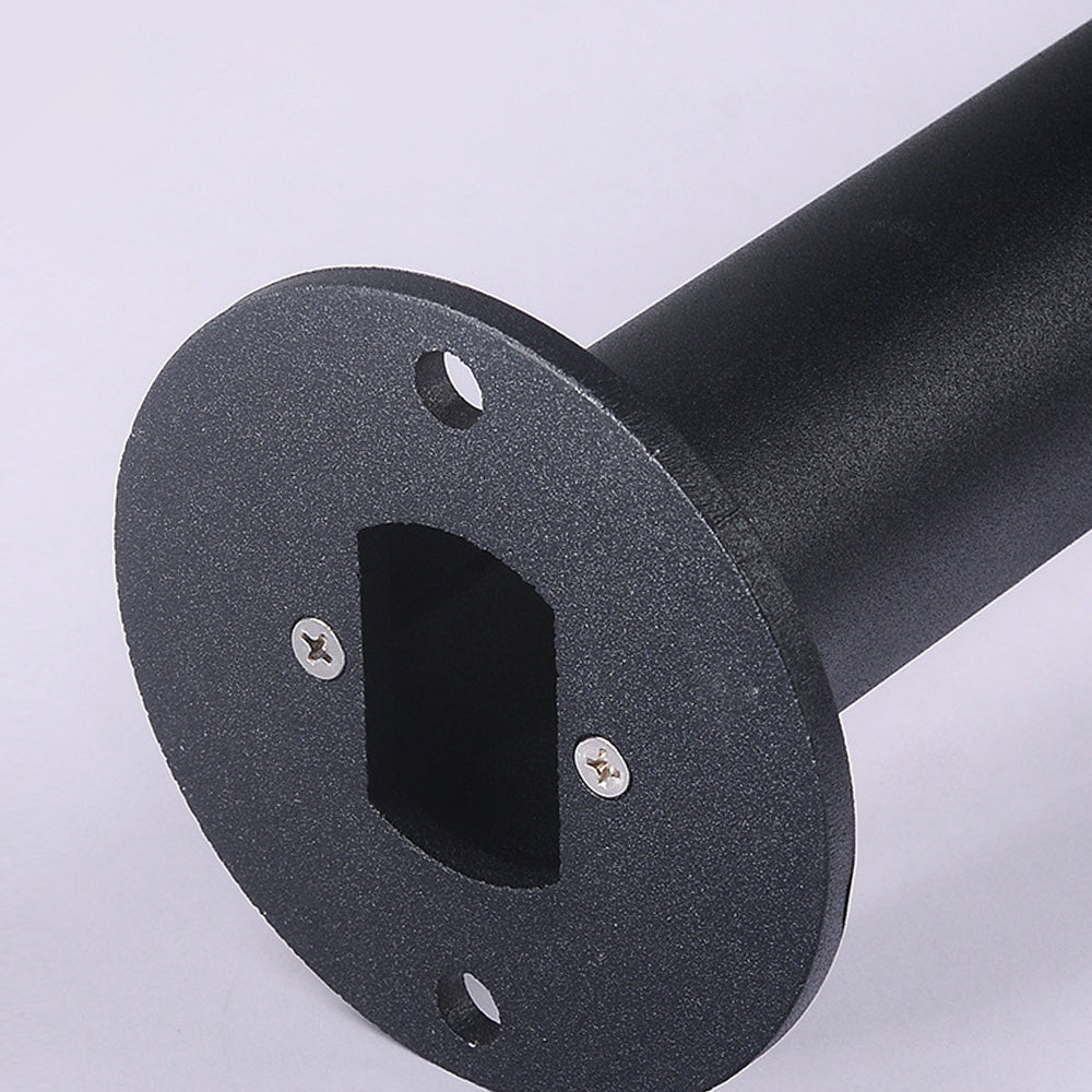 Round Black Solar LED Pathway Light Waterproof Outdoor Garden Bollard with Ground Stake for Landscape Lighting