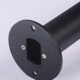 Round Black Solar LED Pathway Light Waterproof Outdoor Garden Bollard with Ground Stake for Landscape Lighting