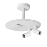 White Round LED Flush Mount Ceiling Light with Two Adjustable Spotlights