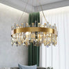 Round Gold Modern Crystal Chandelier Lantern Design Luxury Ceiling Light