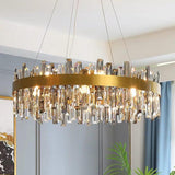 Round Gold Modern Crystal Chandelier Lantern Design Luxury Ceiling Light