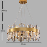 Round Gold Modern Crystal Chandelier Lantern Design Luxury Ceiling Light