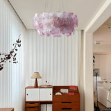 Round Multi Color Glass Flower Chandelier with French Style Floral Design