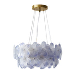 Round Multi Color Glass Flower Chandelier with French Style Floral Design
