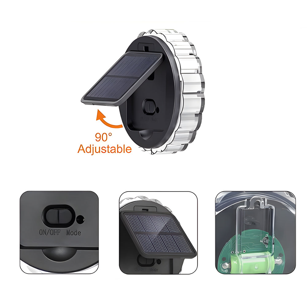 Round Solar LED Outdoor Wall Light Waterproof Petal Sconce with Remote for Garden Fence and Deck