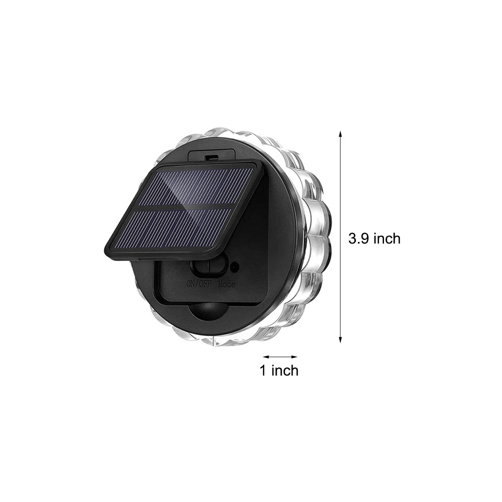 Round Solar LED Outdoor Wall Light Waterproof Petal Sconce with Remote for Garden Fence and Deck