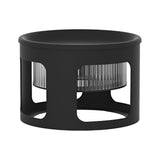 Round Solar Powered Outdoor LED Floor Lamp Waterproof Modern Black Garden Path Light
