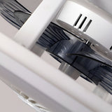 Modern Black Round Bladeless Ceiling Fan with Stepless Dimmable LED Light and Remote Control