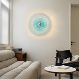 Round Striped Glass Wall Lamp Nordic Electroplated Iron Ceiling Light for Bedroom and Hallway
