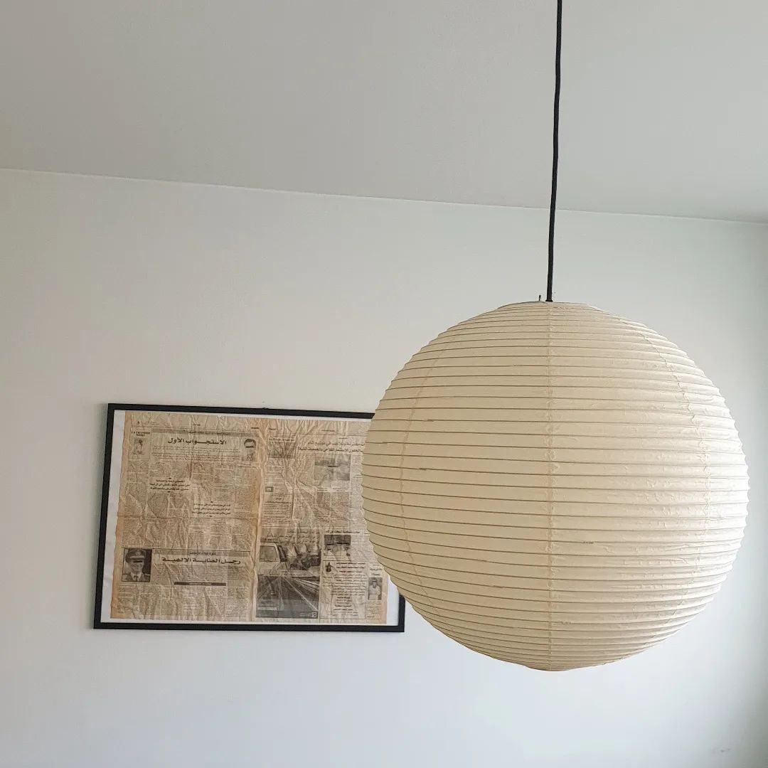 Round Washi Paper Pendant Light Japanese Style Handmade Lantern Ceiling Lamp for Indoor Illumination