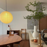 Round Washi Paper Pendant Light Japanese Style Handmade Lantern Ceiling Lamp for Indoor Illumination