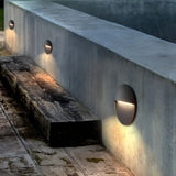 Round Waterproof LED Outdoor Stair Wall Lights Aluminum Step Sconces for Porch Deck