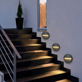 Round Waterproof LED Outdoor Stair Wall Lights Aluminum Step Sconces for Porch Deck
