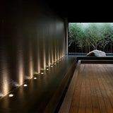 Round White Stainless Steel LED Deck Step Lights IP67 Waterproof Outdoor Inground Well Lighting Set
