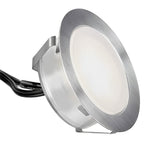 Round White Stainless Steel LED Deck Step Lights IP67 Waterproof Outdoor Inground Well Lighting Set