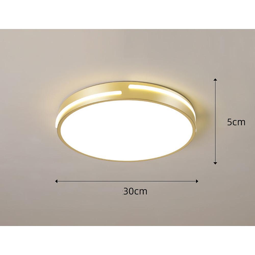 Modern Gold Dimmable LED Round Flush Mount Ceiling Light for Bedroom and Hallway