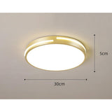 Modern Gold Dimmable LED Round Flush Mount Ceiling Light for Bedroom and Hallway