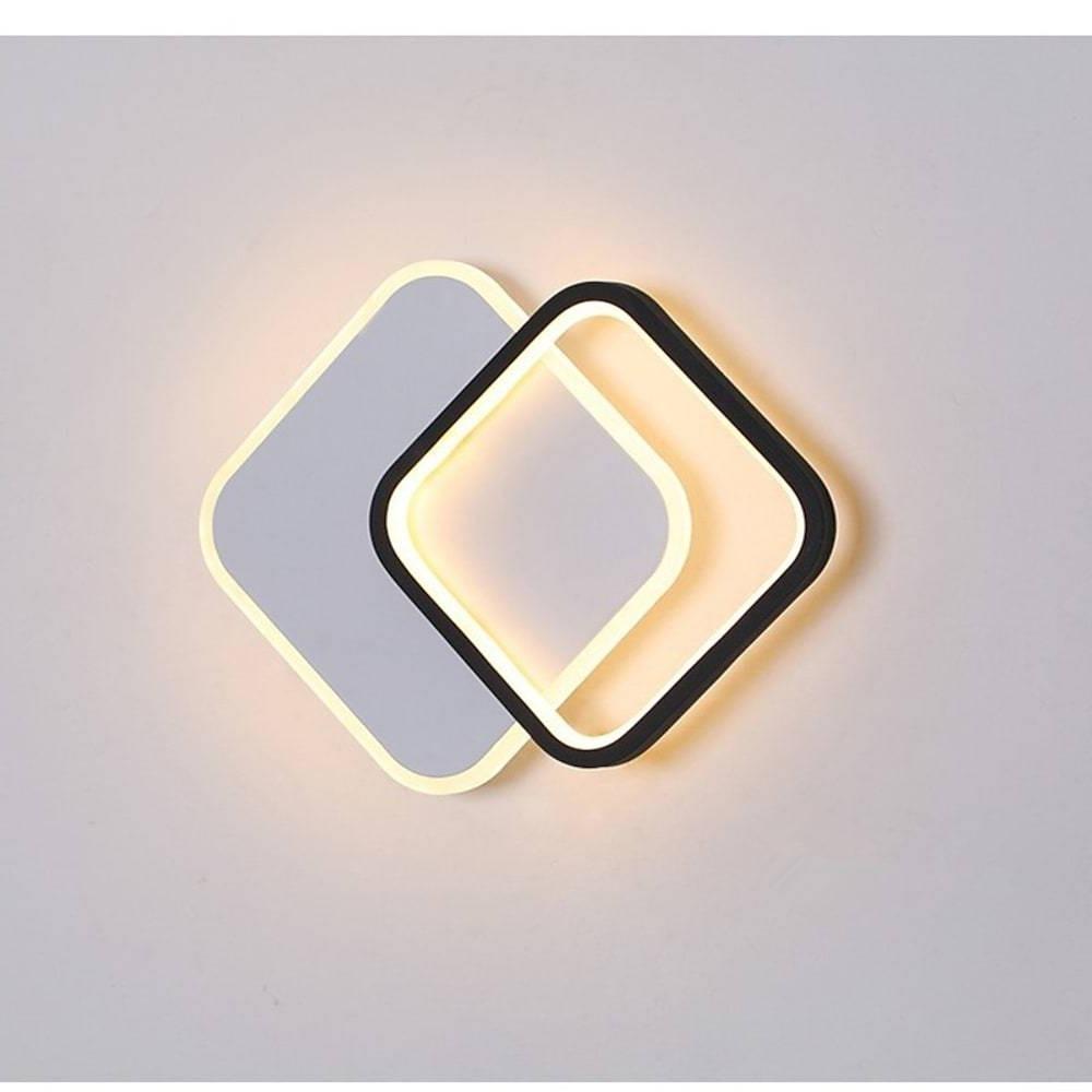Modern Geometric Square Acrylic LED Flush Mount Ceiling Light for Living Room and Hallway