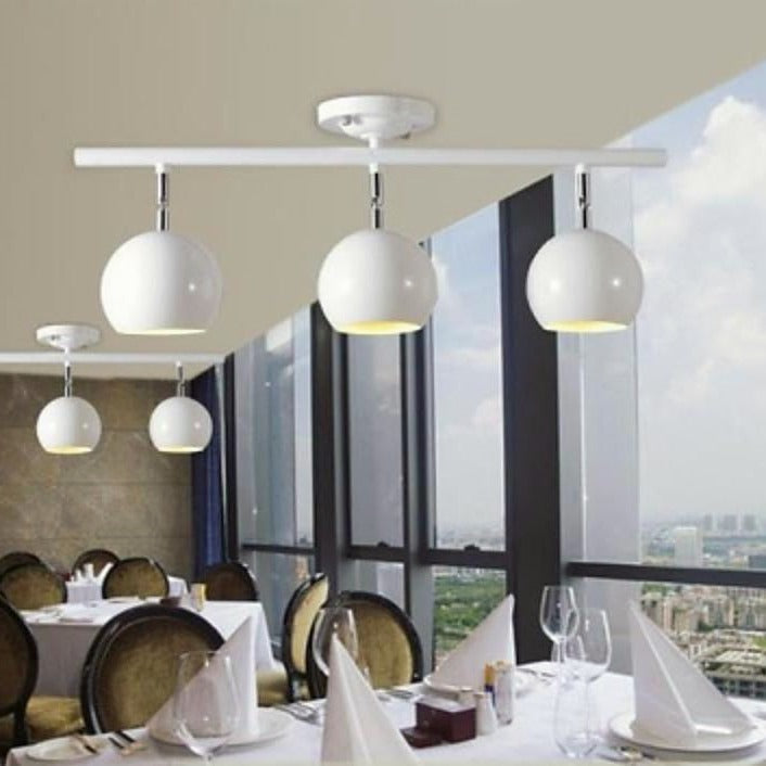Modern 3 Light Bowled Metal Semi Flush Mount Ceiling Fixture for Bright Bedroom and Hallway Lighting