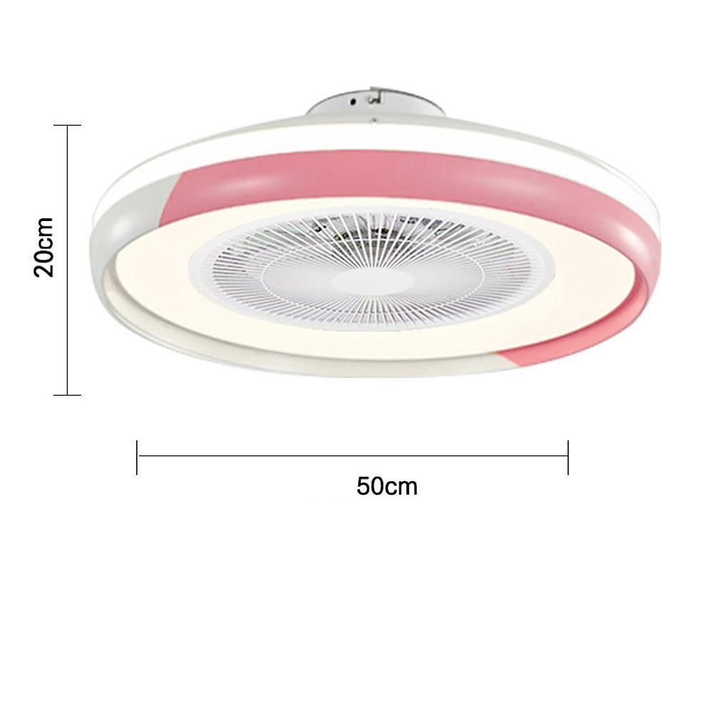 Modern 20 Inch Low Profile Bladeless Ceiling Fan with Dimmable LED Light and Remote Control