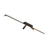 Modern Black Linear Semi Flush Mount LED Ceiling Light with Two Adjustable Spotlights