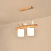 Rustic Bamboo and Wood Kitchen Island Pendant Lighting with Clear Glass Shades for Farmhouse Dining