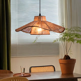 Rustic Double Layer Hemp Rope Weave Umbrella Pendant Light Retro Kitchen Island Ceiling Fixture