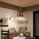 Rustic Industrial Wood Bucket Pendant Lighting for Vintage Restaurant Bar and Cafe