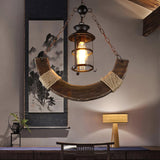 Rustic Industrial Wood Chandelier Nautical Farmhouse Hanging Ceiling Light